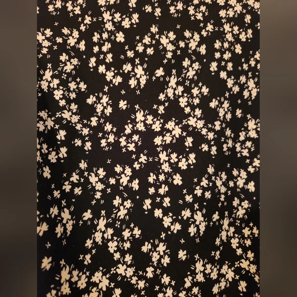 MELLODAY Blouse, Black & White Floral Pattern, Long Sleeve, Size XXL - Picture 3 of 12